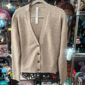 NWOT Lululemon Light Brown Button Down Sweater Women’s size L